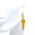 Gleaming Royal 21k Gold Coin Hanging Earrings 