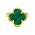 Exclusive Malachite 21K Gold Clover Ring