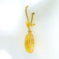 Bright Striped 21k Gold Coin Hanging Earrings 