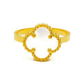 Blooming Mother Of Pearl 21K Gold Ring