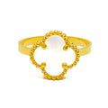 Sleek Mother Of Pearl 21K Gold Ring