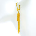 Reflective Elegant 21k Gold Coin Hanging Earrings 