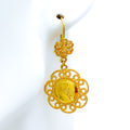 Glam Eclectic 21k Gold Coin Hanging Earrings 