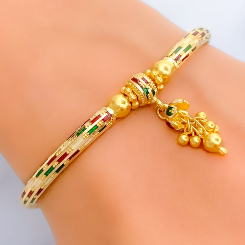 Attractive Multi-Color 22k Gold Bracelet