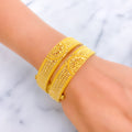 Palatial Graceful 22k Gold Bangle Pair 