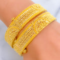 Palatial Graceful 22k Gold Bangle Pair 