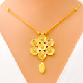 Impressive Luminous Flower 22k Gold Beaded Necklace Set 