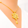 Impressive Luminous Flower 22k Gold Beaded Necklace Set 