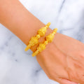 Decadent Beaded 22k Gold Pipe Bangles 