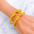 Decadent Beaded 22k Gold Pipe Bangles 