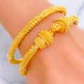 Decadent Beaded 22k Gold Pipe Bangles 