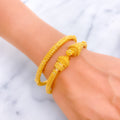 Decadent Beaded 22k Gold Pipe Bangles 