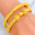 Eclectic Decadent 22k Gold Floral Pipe Bangles 