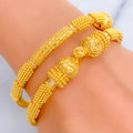 Festive Beaded 22k Gold Pipe Bangles 