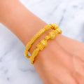 Festive Beaded 22k Gold Pipe Bangles 