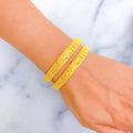 Flawless Ornamental 22k Gold Bangle Pair 