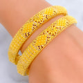 Festive Blooming 22k Gold Bangle Pair 