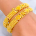 Festive Blooming 22k Gold Bangle Pair 