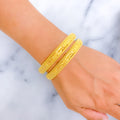 Vintage Charm 22k Gold Bangle Pair 