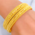 Vintage Charm 22k Gold Bangle Pair 