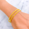 Petite Classy 22k Gold Bangle Pair 