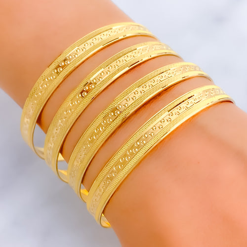 Elegant Sparkling 22k Gold Bangles 