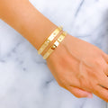 Iconic Contour 22k Gold CZ Bangle Pair 