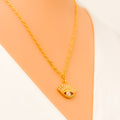 Unique Evil Eye 21k Gold CZ Necklace