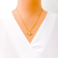 Extravagant Evil Eye 21k Gold CZ Necklace 