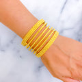 Regal Gleaming 22k Gold Bangle Set 