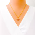 Majestic Evil Eye 21k Gold CZ Necklace 