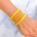 Golden Alluring 22k Gold Wavy Bangle Set 