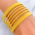 Golden Alluring 22k Gold Wavy Bangle Set 