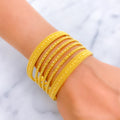 Golden Alluring 22k Gold Wavy Bangle Set 