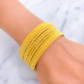 Golden Alluring 22k Gold Wavy Bangle Set 