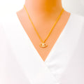 Magnificent Evil Eye 21k Gold CZ Necklace 
