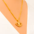 Magnificent Evil Eye 21k Gold CZ Necklace 