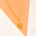 Sparkling Round 21k Gold CZ Necklace 