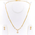 Iconic Couture Open Drop 22k Gold CZ Necklace Set 