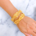 artistic-sculptural-21k-gold-mesh-bangles