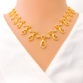 Mesmerizing Chevron Heart 22k Gold CZ Necklace Set 