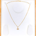 Dainty Evil Eye 21k Gold CZ Necklace