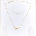 Asymmetrical Star Adorned 21k Gold CZ Necklace