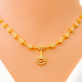 Gleaming Lustrous Floral 22k Gold CZ Necklace Set 