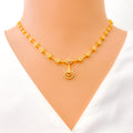 Gleaming Lustrous Floral 22k Gold CZ Necklace Set 