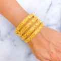 Sophisticated Royal 21k Gold Netted Bangles