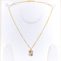 Dazzling Floral 21k Gold CZ Necklace