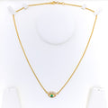 Vibrant Evil Eye 21k Gold CZ Necklace