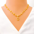 Imperial Glowing 22k Gold CZ Sleek Lined Necklace Set 