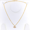 Magnificent Evil Eye 21k Gold CZ Necklace